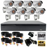 CCTV System with 8 x 8MP Cameras & Dvr - 80 Meter Night Vision 4K / Uhd